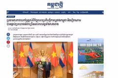 《新柬埔寨日报》刊登关于越南国会主席陈青敏与柬埔寨国会主席昆索达莉会谈的文章。图自越通社