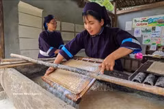 在地质公园管理委员会的指导下，许多高平省农民恢复了传统手工艺，为旅游业提供服务并稳定生活。图自越通社