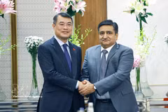 越南政府总理黎明兴会见ACME集团副董事长桑杰·达万。图自越通社