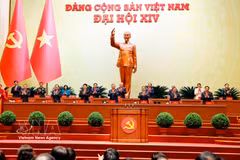 越共十四大筹备会议主席团。图自越通社