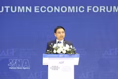 越南政府副总理阮文胜在会上发表讲话。图自越通社