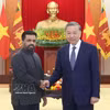 越共中央总书记苏林会见斯里兰卡总统阿努拉·库马拉·迪萨纳亚克。图自越通社