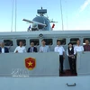 越南海军第4区162旅的016-光忠号舰停靠库塔布尔海军基地港口。图自越通社