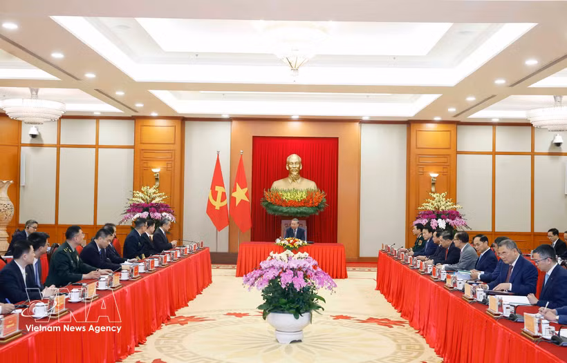会见现场。图自越通社