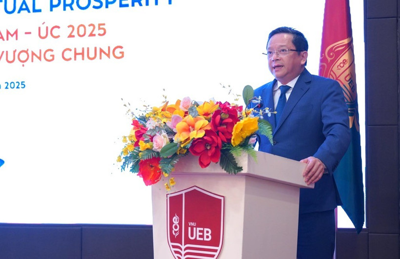 越共中央政策战略委员会副主任阮德显发表讲话。图自laodong.vn