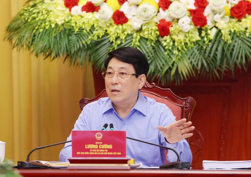 越南国家主席梁强。图自越通社