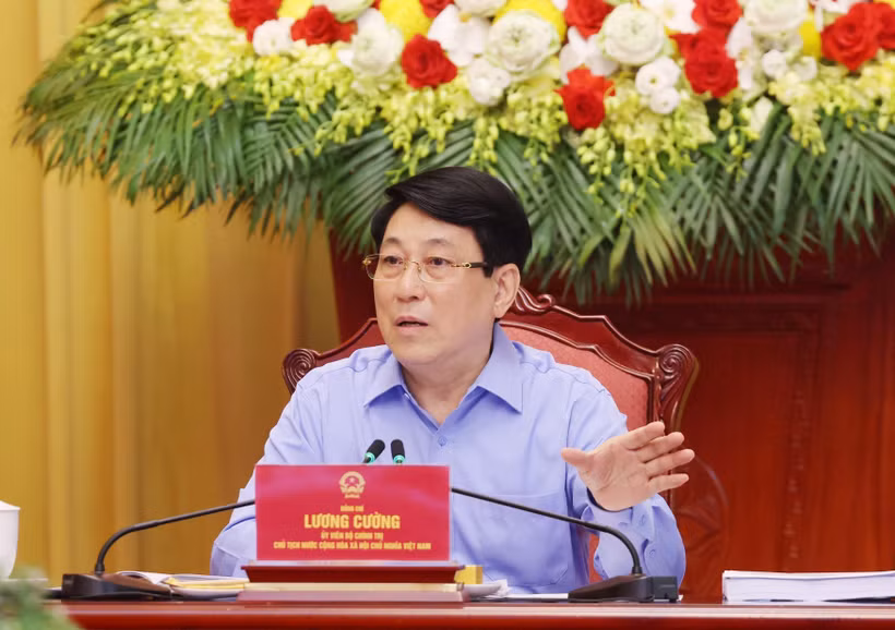 越南国家主席梁强。图自越通社