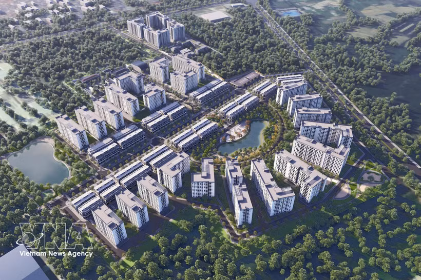 兴安省2号安美工业园区工人宿舍及社会住房项目总体效果图。图自越通社