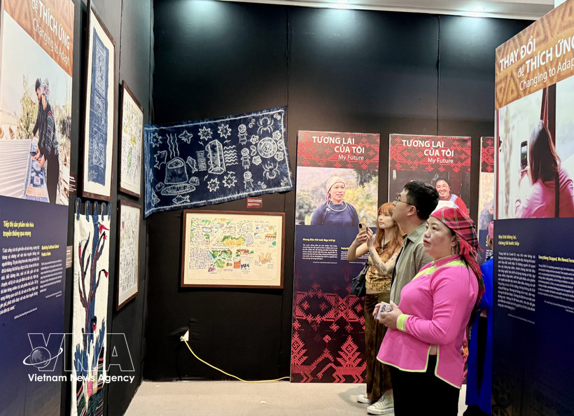 “在云端播绿”展览在河内市李常杰街36号越南妇女博物馆开幕。图自越通社