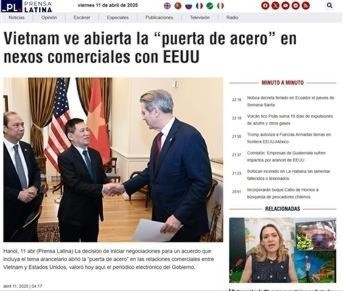 拉美媒体：越南打开对美贸易关系中的‘钢铁之门’。图自越通社