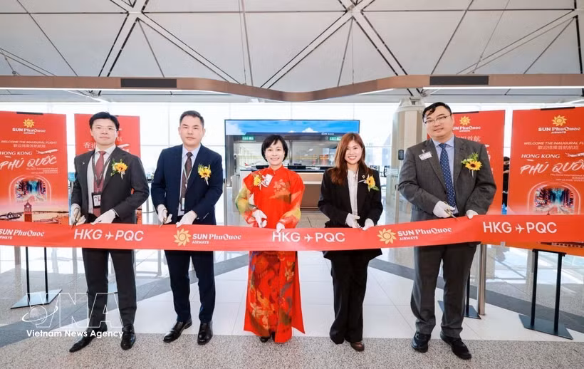 富国岛开通往返中国香港直飞航线。图自越通社