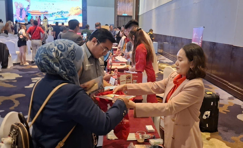 两国旅游企业探讨合作机会。图自越通社