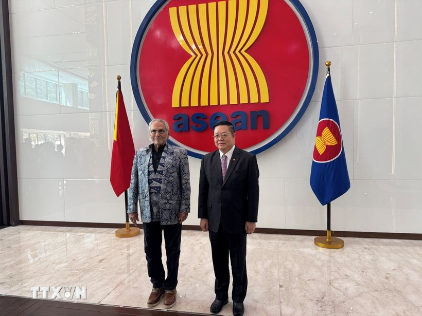 东帝汶总统若泽·拉莫斯·奥尔塔(Jose Ramos Horta)与东盟秘书长高金洪。图自越通社