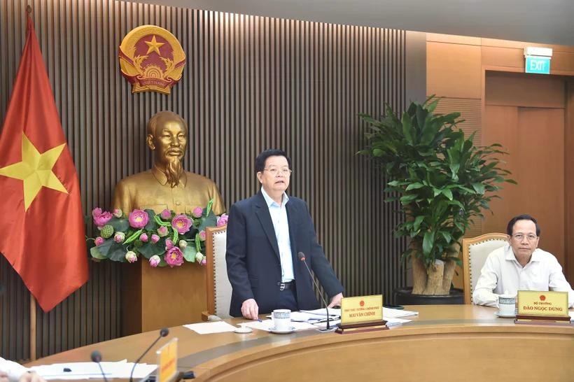 越南政府副总理梅文政发表讲话。图自越南政府门户网站