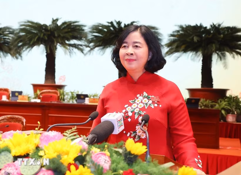 越南祖国阵线中央委员会主席裴氏明怀。图自越通社