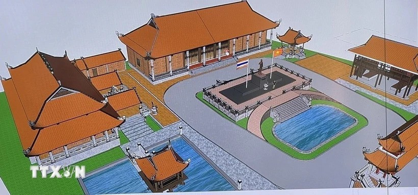 胡志明主席纪念区扩建项目会议厅项目的效果图。图自越通社
