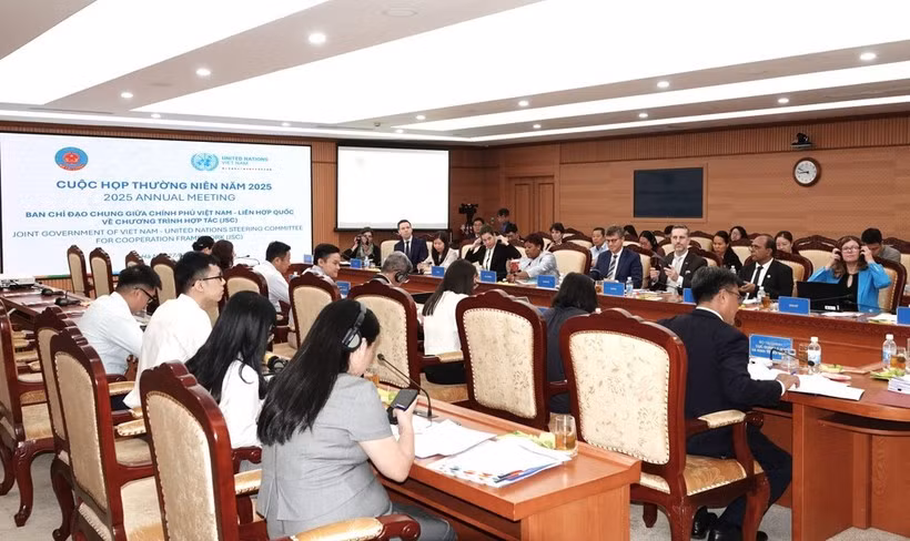 近日，越南与联合国2025年合作联合指导委员会召开年度会议。图自财政部