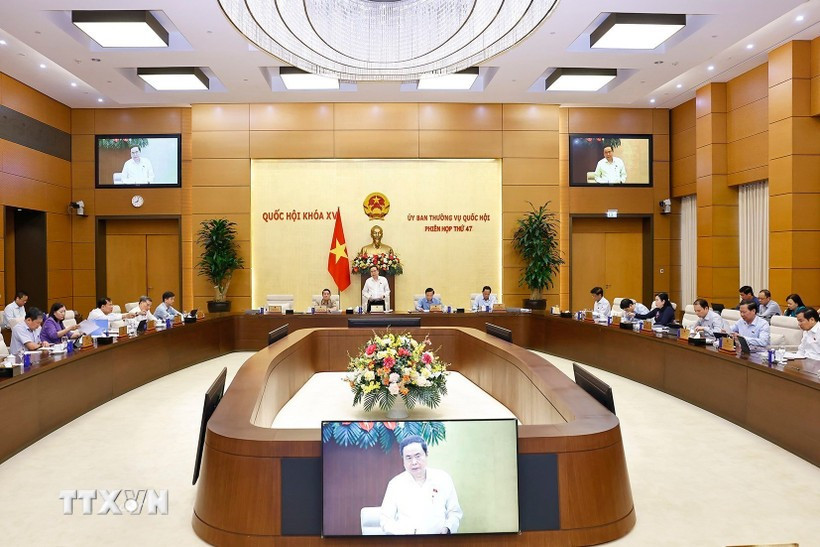 越南国会常务委员会第47次会议现场。图自越通社