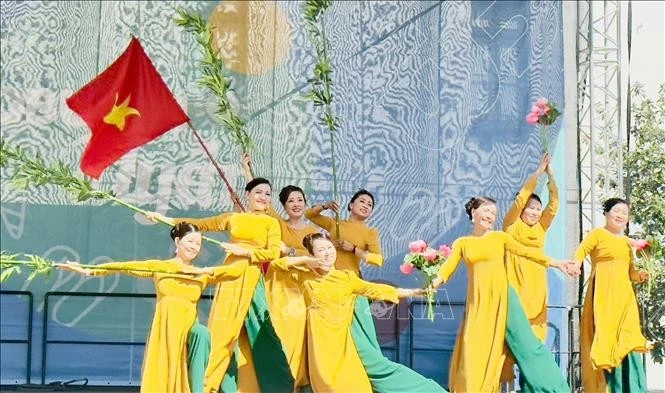 “越南文化日”活动的文艺表演。图自越通社