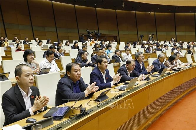 国会代表通过嘉平国际机场及荣市-清水高速公路项目投资主张。图自越通社