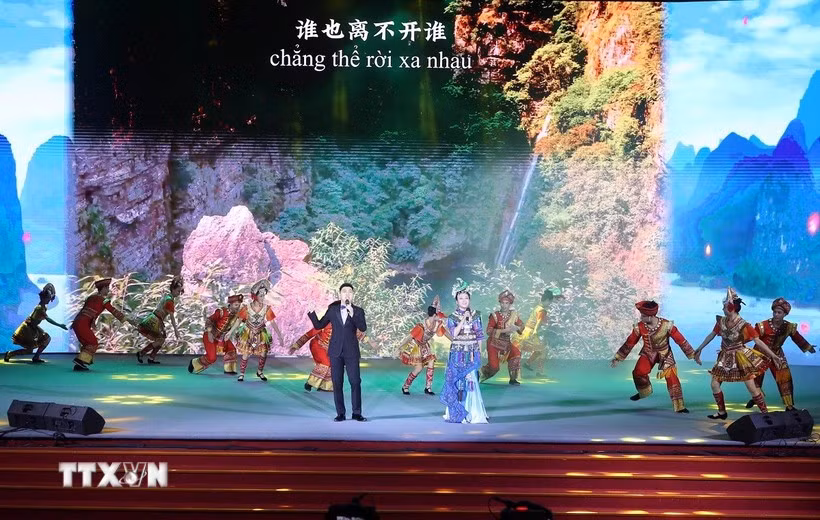 “中越一家亲 天涯共此时”文艺晚会在岘港市举行。图自越通社
