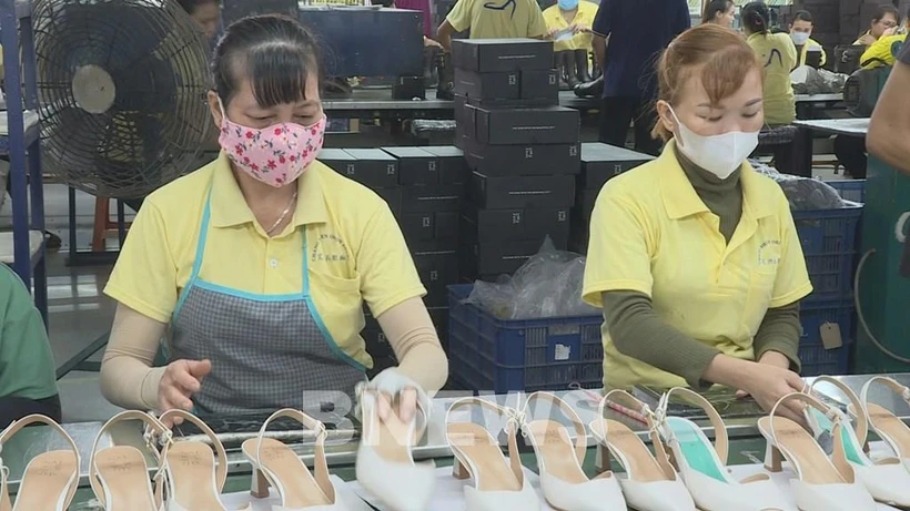 平阳省一家制鞋企业。图自越通社