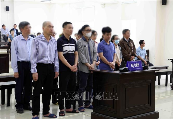 被告们在法庭上受审。图自越通社