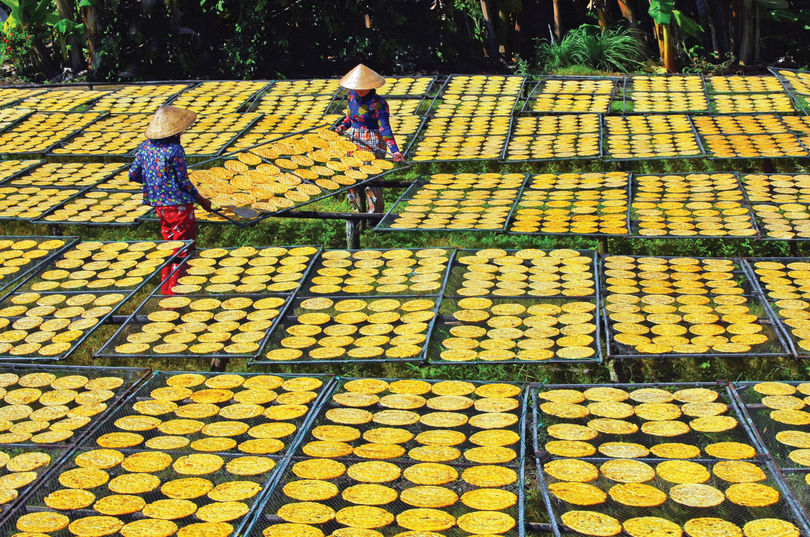 陈文时县陈亥乡干香蕉手工艺村新貌。图自《越南画报》