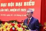 越共中央总书记苏林发表指导性讲话。图自越通社
