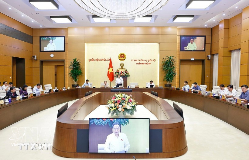 越南国会常务委员会某会议场景。图自越通社