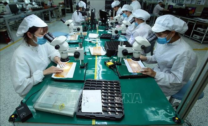 4P有限责任公司（兴安省）的电子元件生产链。图自越通社