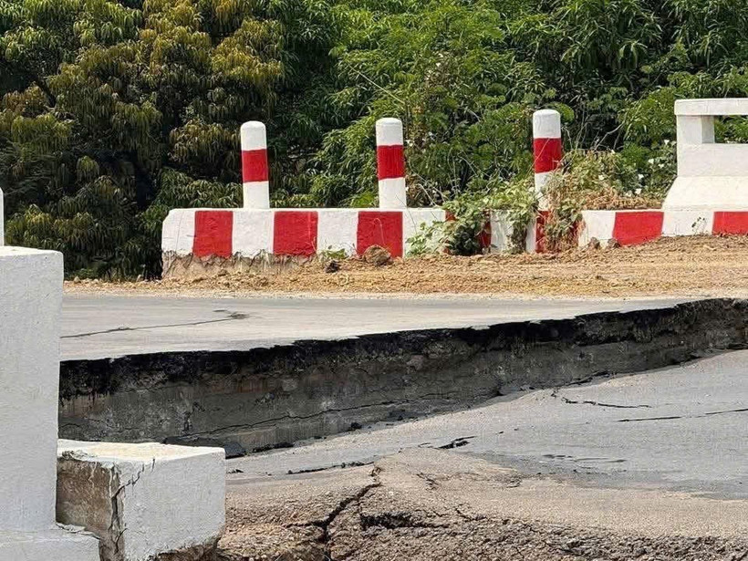 缅甸地震造成路面受损。图自Vietnam+