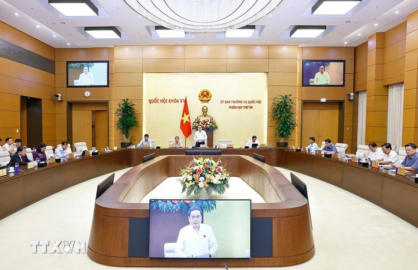 越南国会常务委员会某会议场景。图自越通社