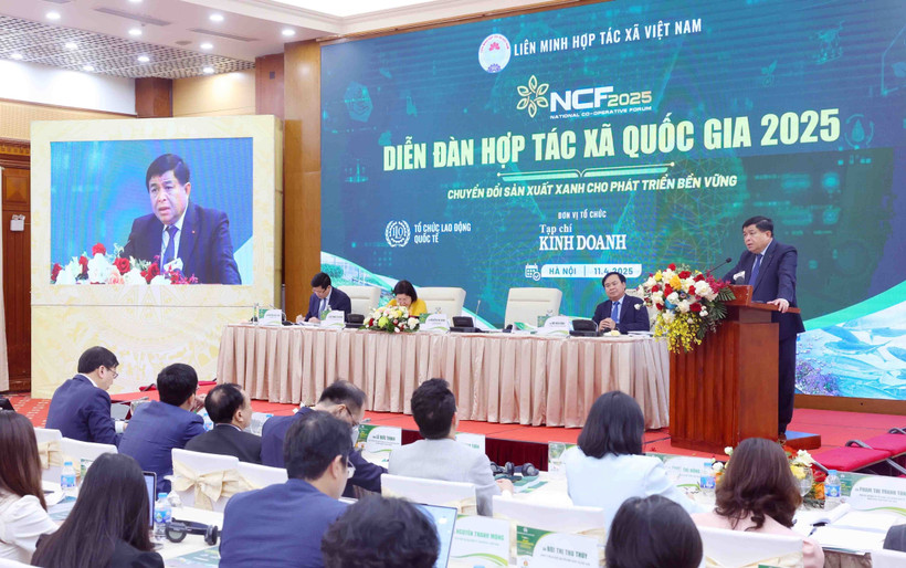 越南政府副总理阮志勇发表讲话。图自越通社