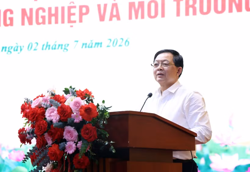 越南政府副总理胡国勇发表讲话。图自baochinhphu.vn