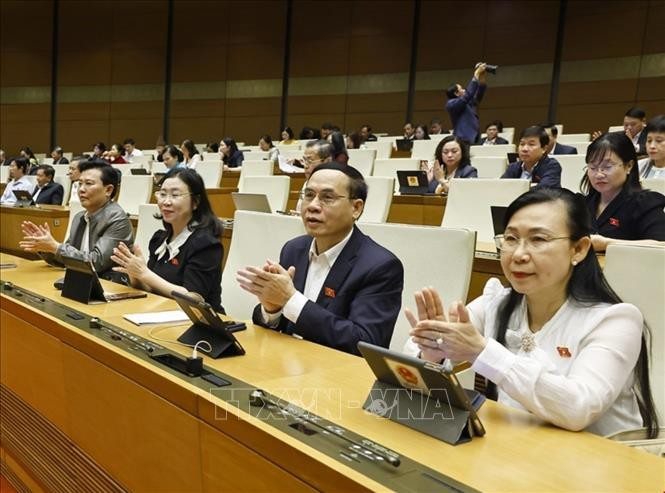 越南第十五届国会第十次会议通过了《国际金融中心专门法院法》。图自越通社