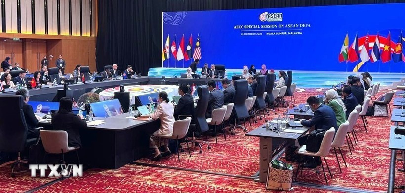 东盟经济共同体理事会会议。图自越通社