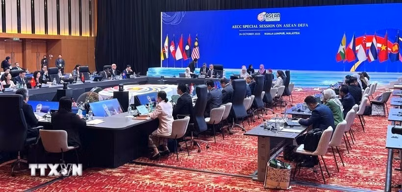 东盟经济共同体理事会会议。图自越通社