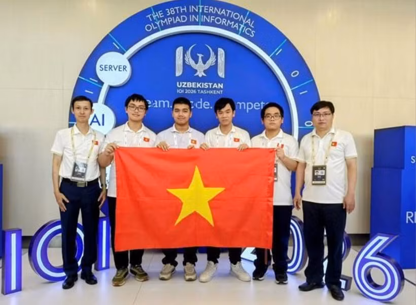 参加2026年国际信息学奥林匹克竞赛（IOI）的4名越南学生全部获奖。图自MOET
