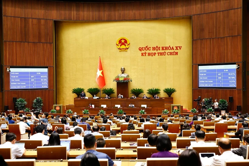 国会通过关于降低增值税税率的决议。图自越通社