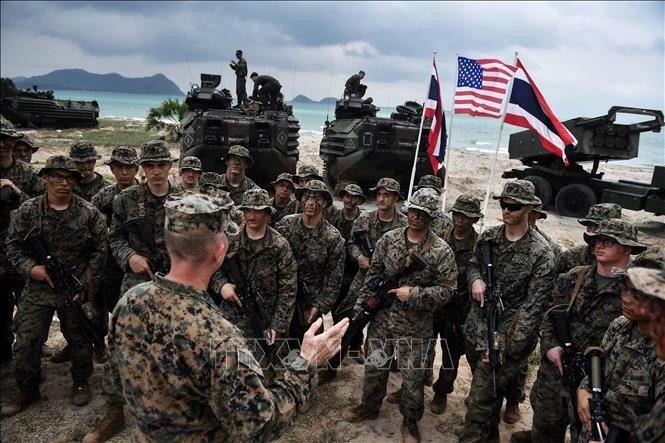 美国士兵参加“金色眼镜蛇”联合军演。图自新华社/越通社