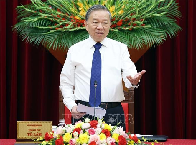 越共中央总书记苏林提出推动助学工作的四个重点方向。图自越通社