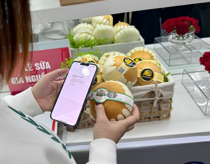 消费者查看产品的产地和来源。图自Vietnam+