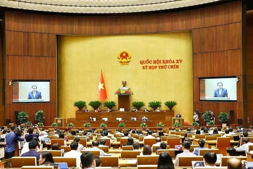 越南十五届国会九次会议场景。图自越通社