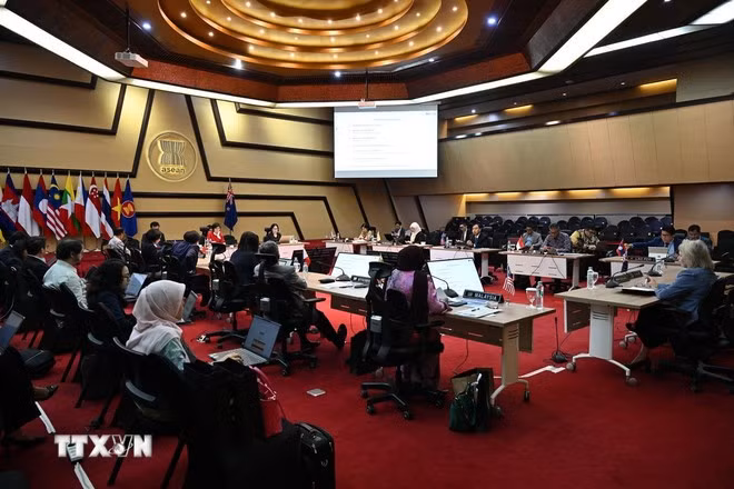 附图：第十三次东盟与新西兰联合合作委员会（ANZJCC）会议现场。图自越通社