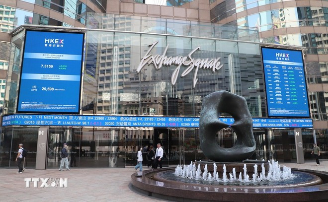 香港证券交易所。图自越通社