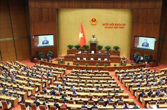 越南第十五届国会第八次会议闭幕式。图自越通社