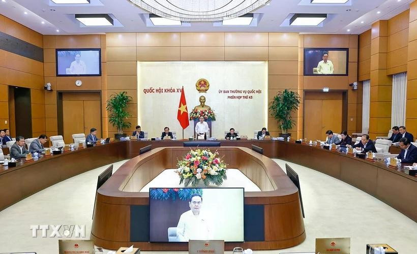 越南国会主席陈青敏主持会议。图自越通社