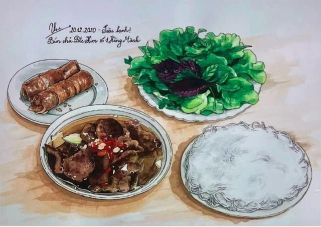 “河内古街味道速写”项目的作品。图自thanhnien.vn