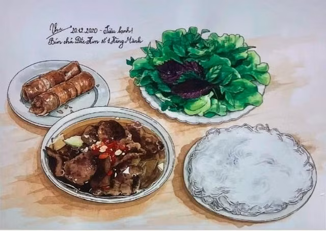 “河内古街味道速写”项目的作品。图自thanhnien.vn